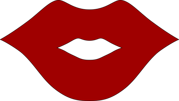 Iconic Red Lips Graphic PNG Image