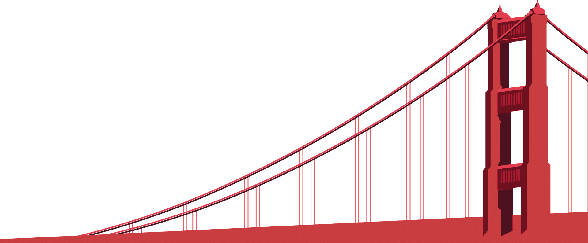 Iconic Red Suspension Bridge Graphic PNG Image