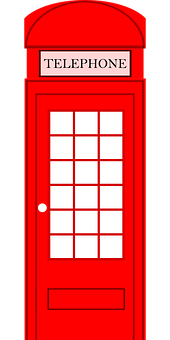 Iconic Red Telephone Booth PNG Image