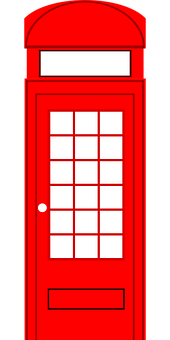 Iconic Red Telephone Booth PNG Image