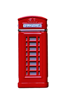 Iconic Red Telephone Booth PNG Image