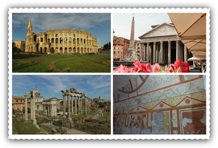 Iconic Roman Landmarks Collage PNG Image