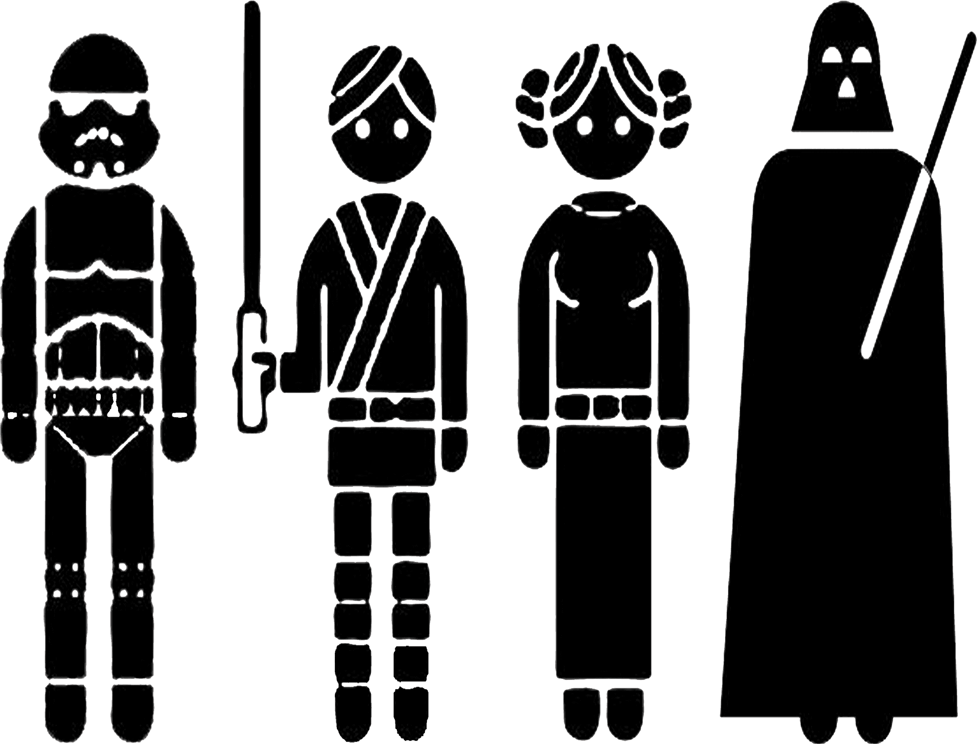 Iconic Sci Fi Characters Silhouettes PNG Image