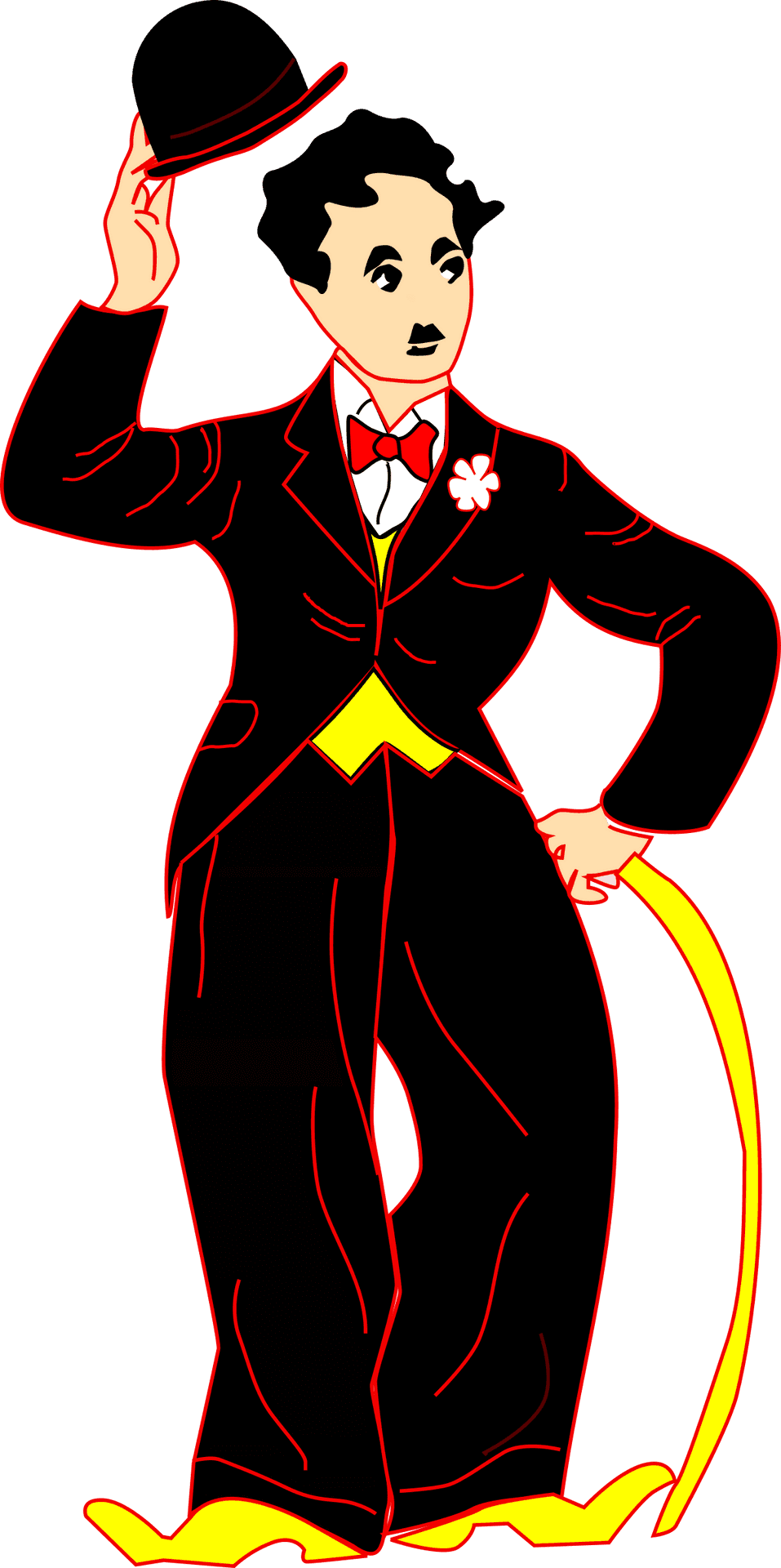 Iconic Tramp Character Illustration PNG Image