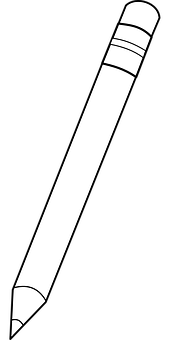 Iconic White Pencil Black Background PNG Image