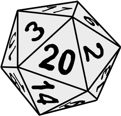 Icosahedron D20 Dice PNG Image