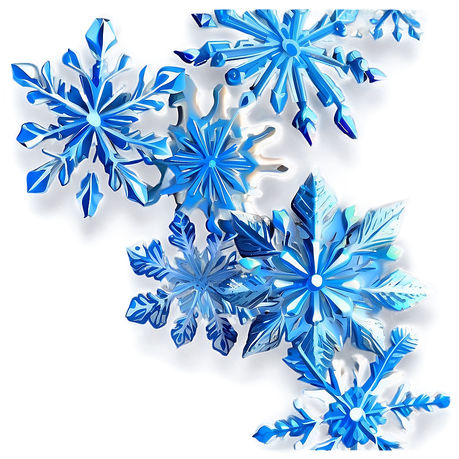 Icy Blue Snowflakes Png Jdt PNG Image