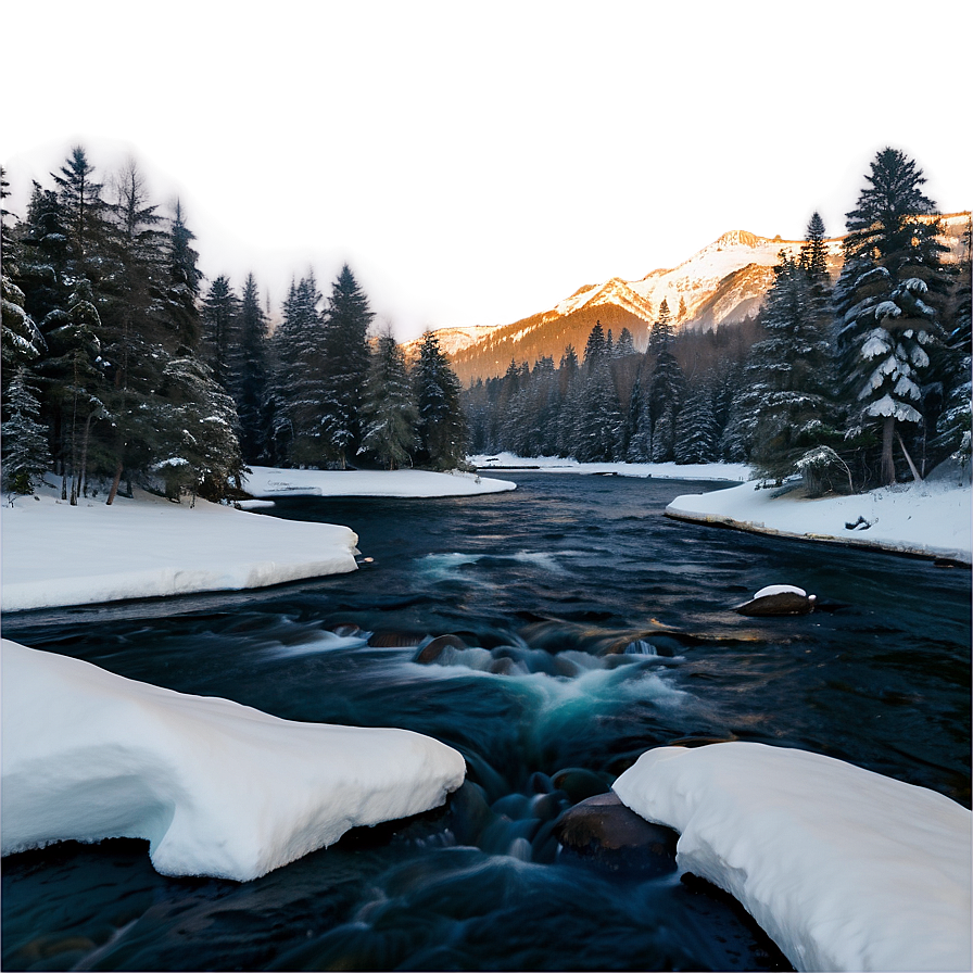 Icy Snow River Flow Png 04292024 PNG Image