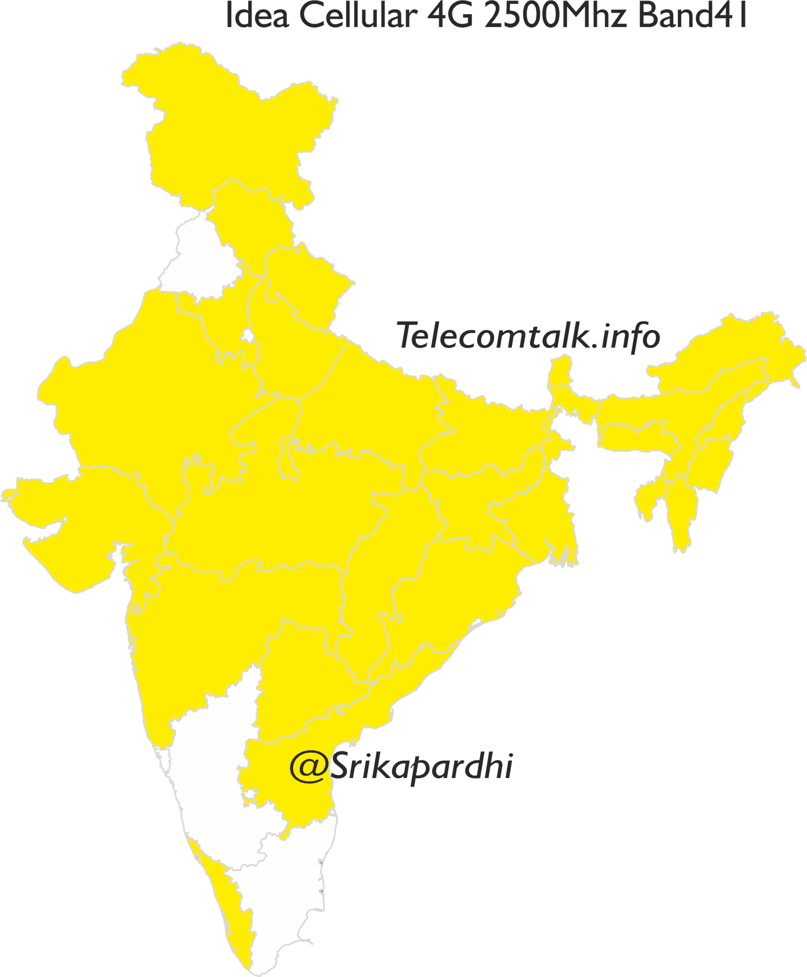 Idea Cellular4 G Coverage Map India Band41 PNG Image