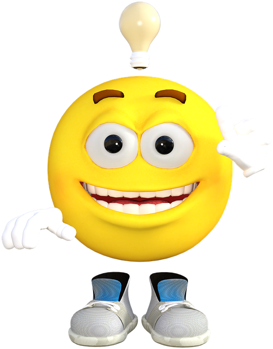 Idea Lightbulb Smiley Emoji PNG Image