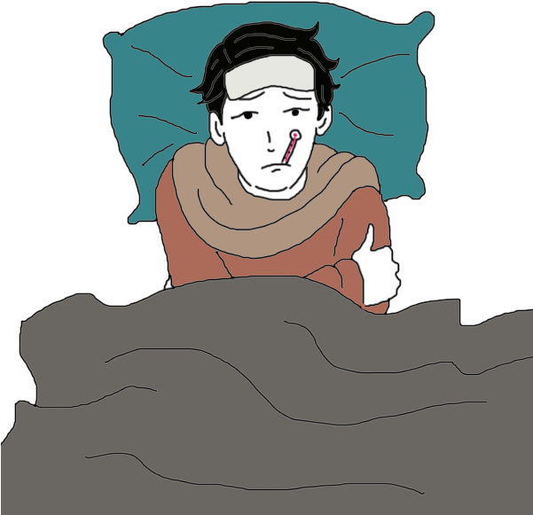 Ill Person Restingin Bed PNG Image