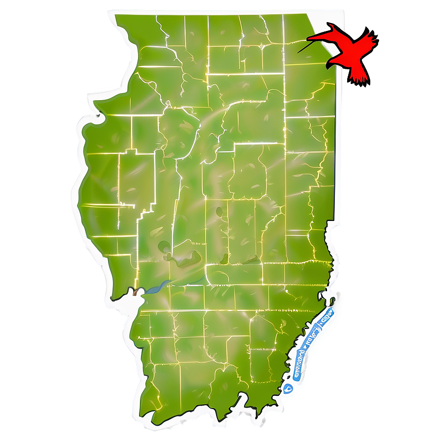 Illinois State Map Png 2 PNG Image