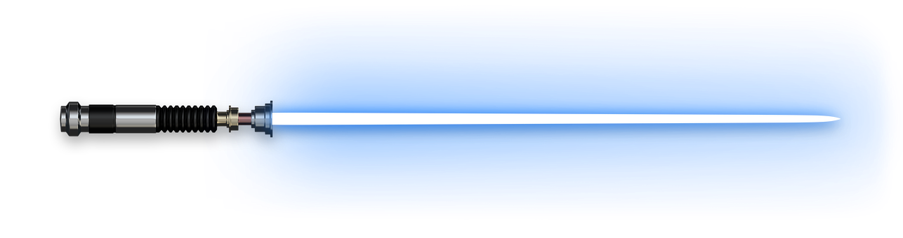 Illuminated Blue Saber Against Black Background PNG Image