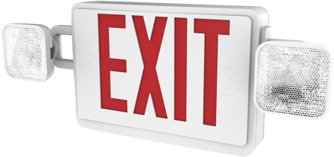 Illuminated Exit Signwith Emergency Lights PNG Image