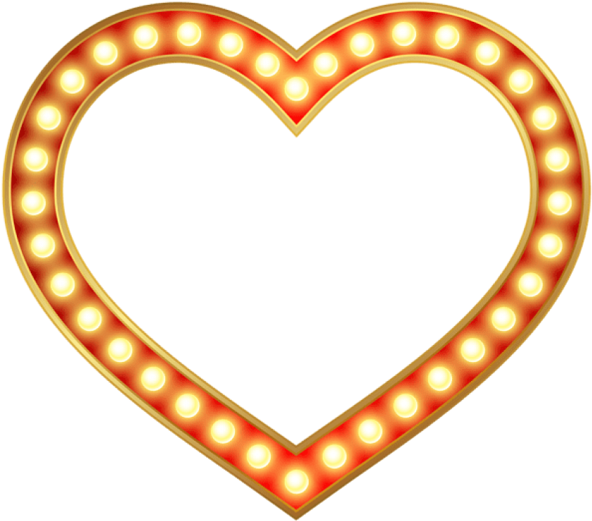 Illuminated Heart Frame PNG Image