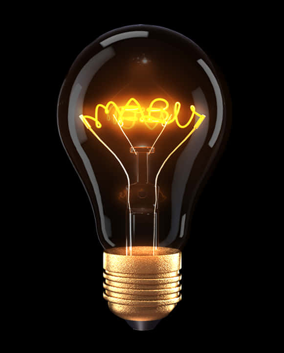 Illuminated Incandescent Bulb PNG Image