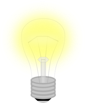 Illuminated Lightbulb Graphic PNG Image