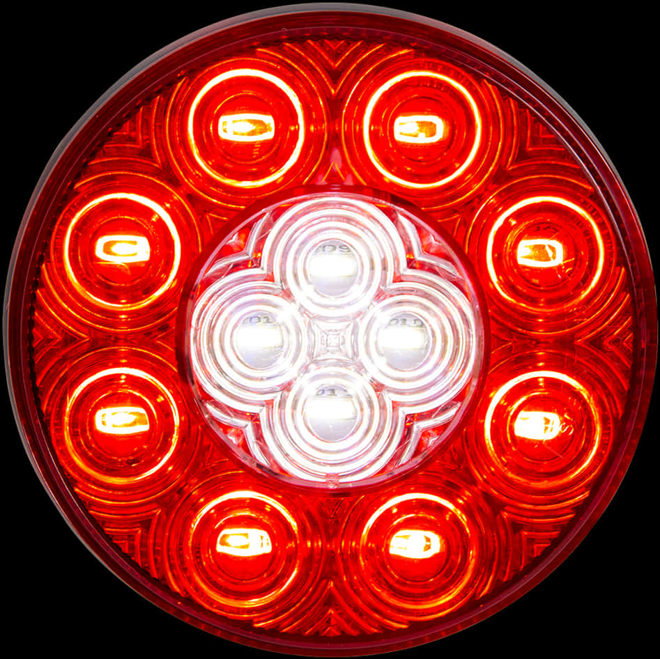 Illuminated Red Traffic Light Closeup PNG Image