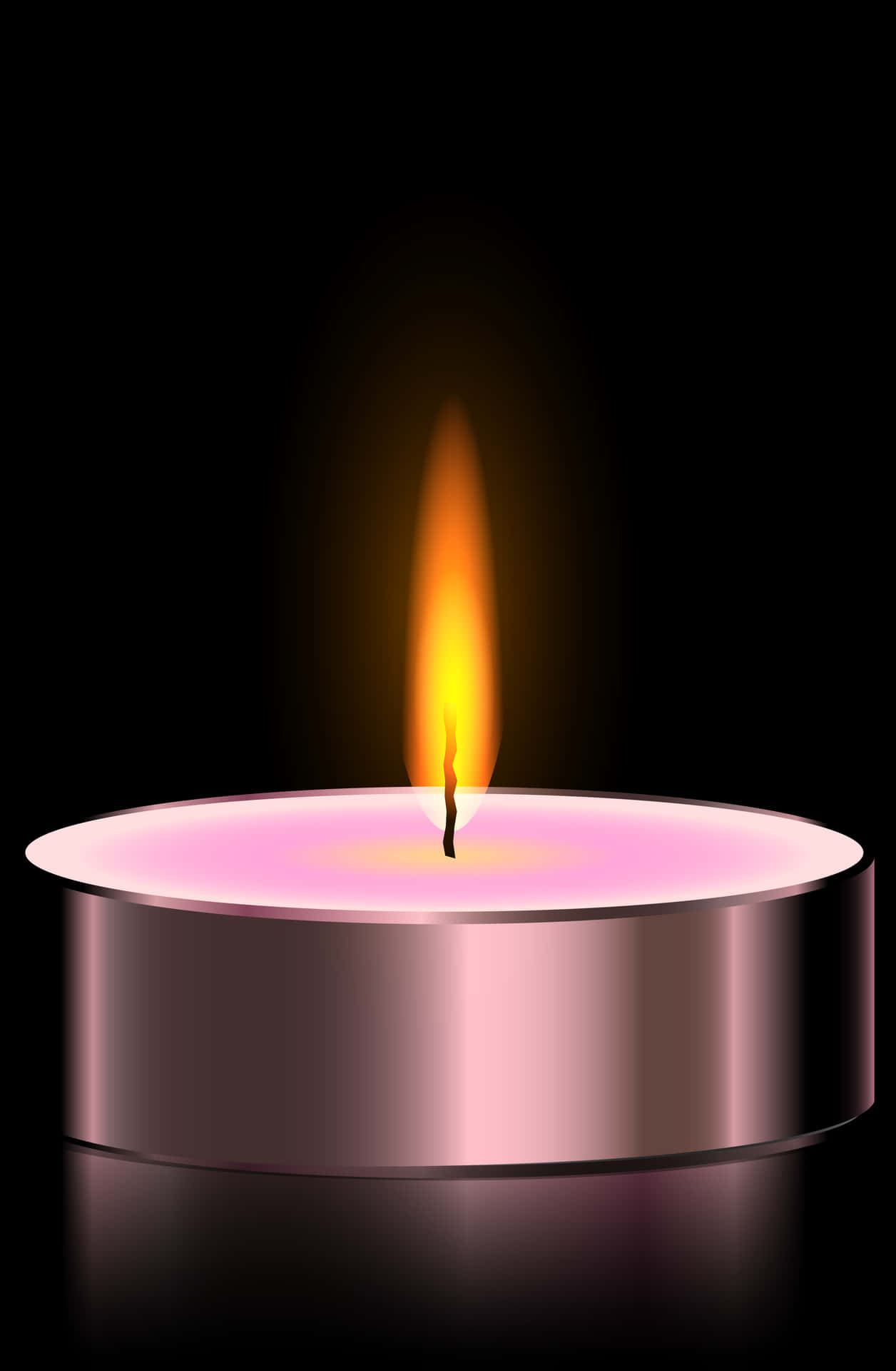 Illuminated Tealight Candle Flame PNG Image