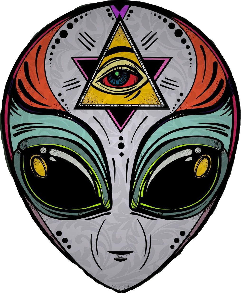 Illuminati Alien Hybrid Art PNG Image