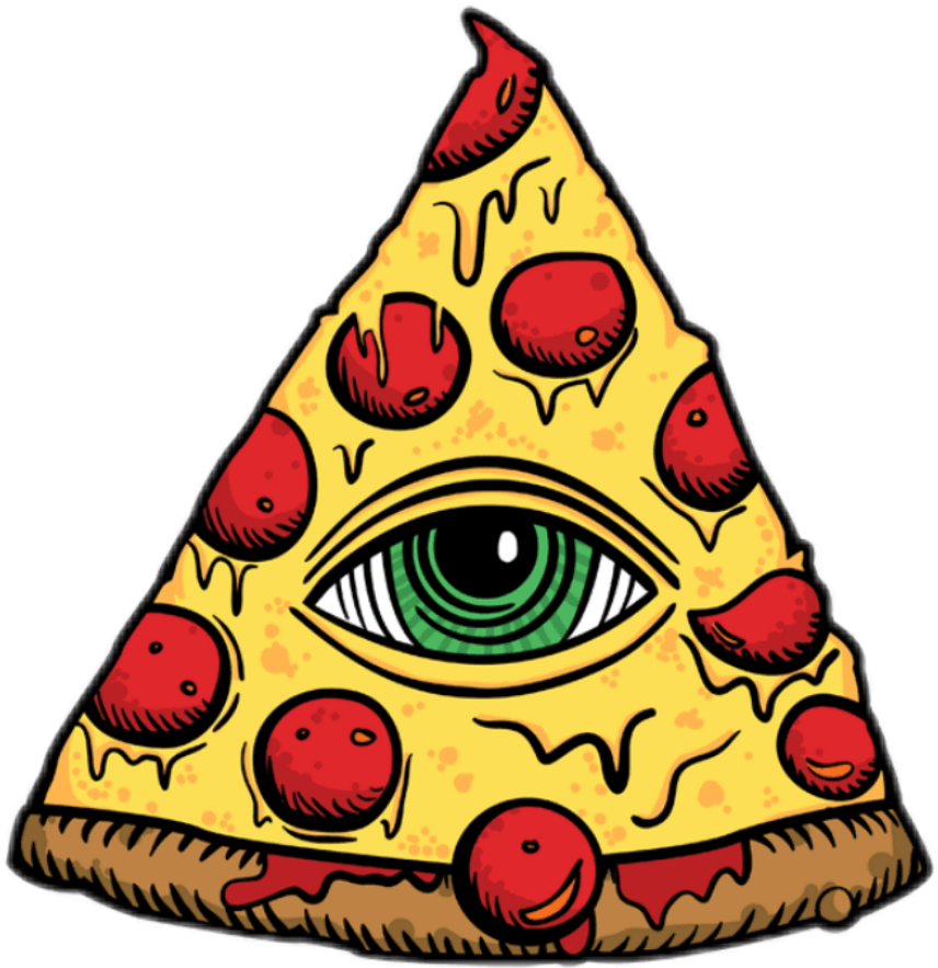 Illuminati Pizza Eye Art PNG Image