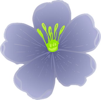 Illustrated Blue Flower Graphic PNG Image