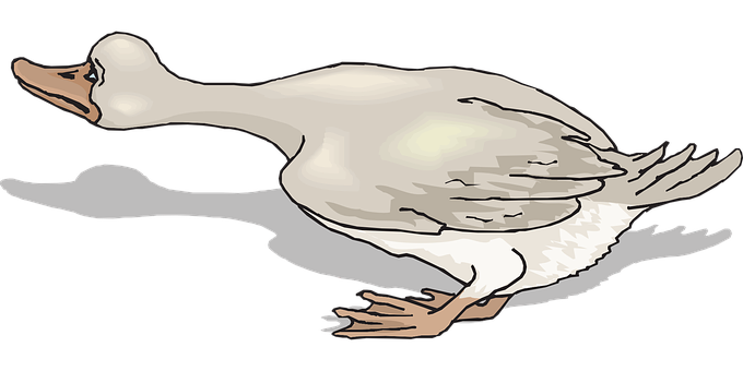 Illustrated Flying Goose Graphic PNG Image