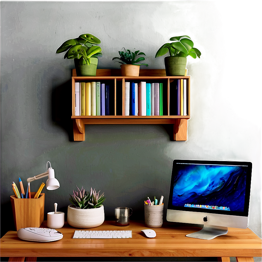 Imac In Home Office Png 2 PNG Image