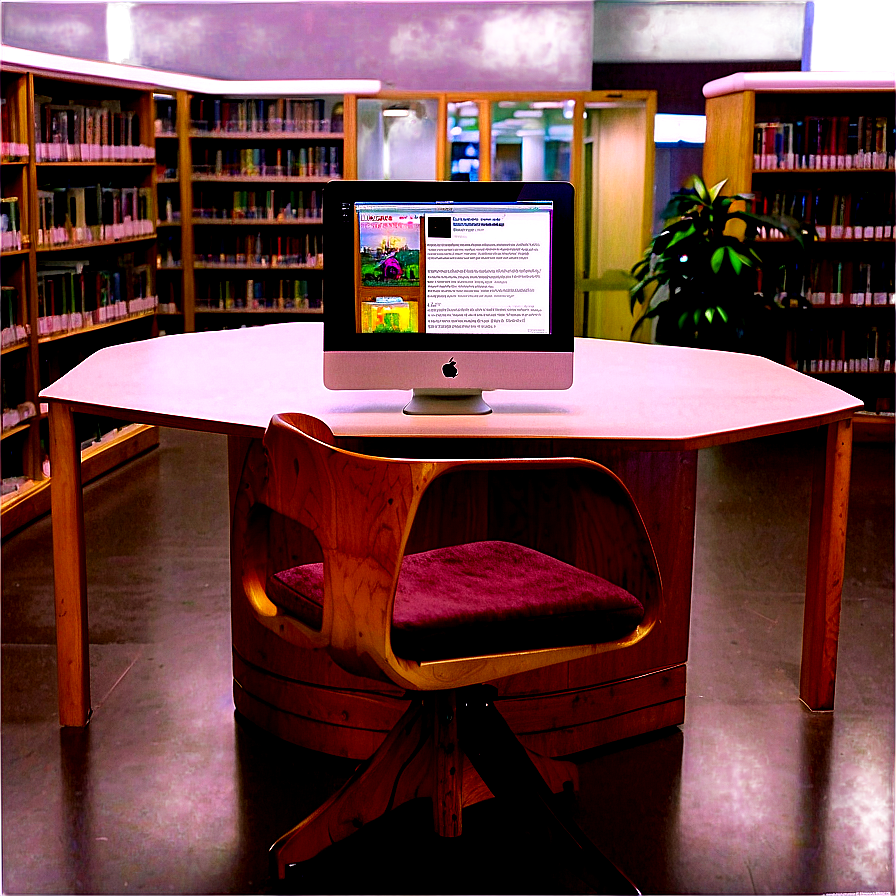 Imac In Public Library Png Wvm PNG Image