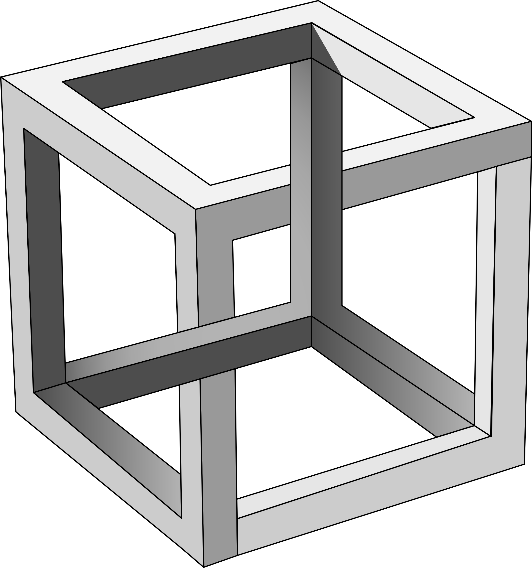 Impossible Cube Illusion PNG Image