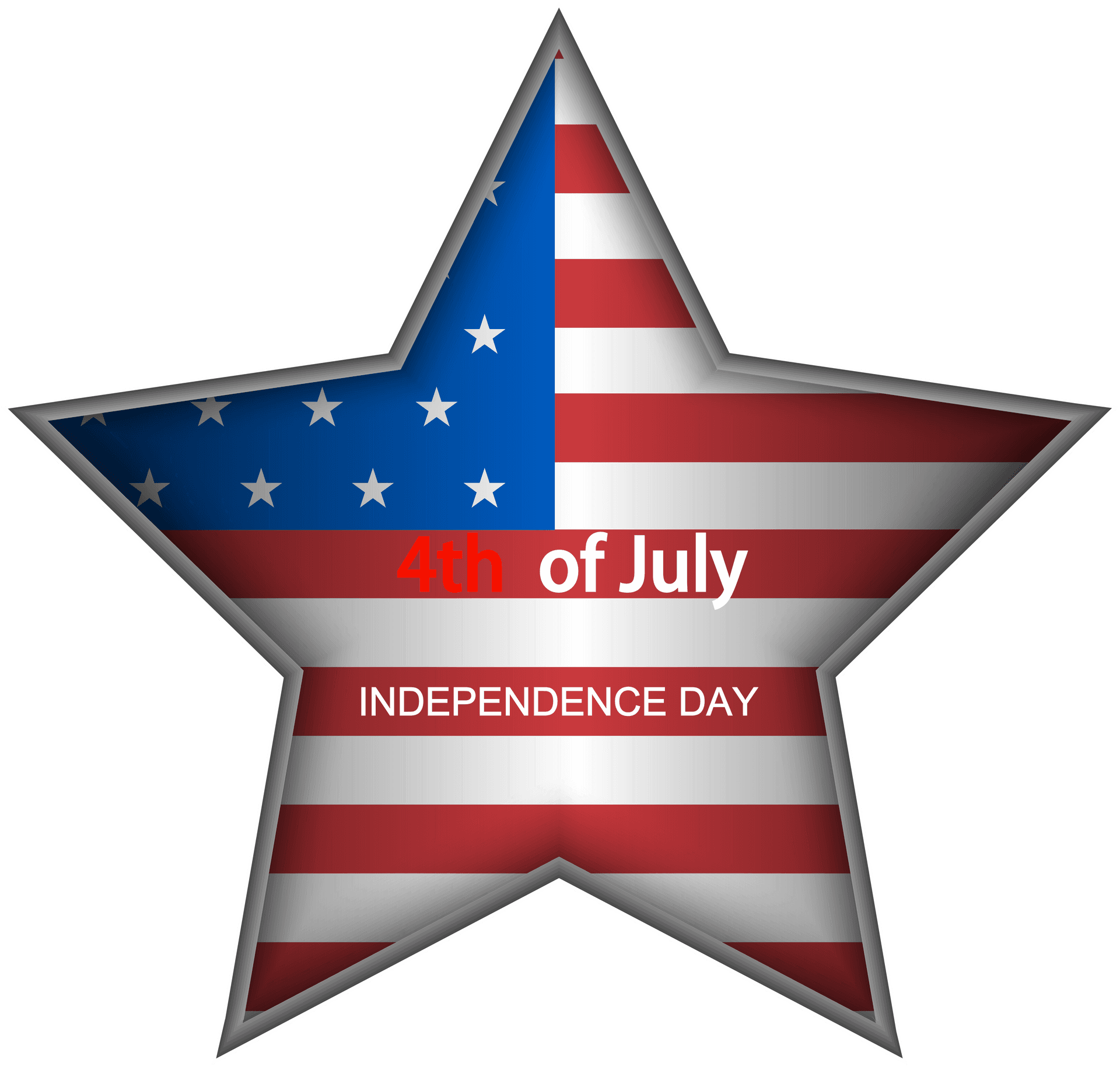 Independence Day Star Graphic PNG Image