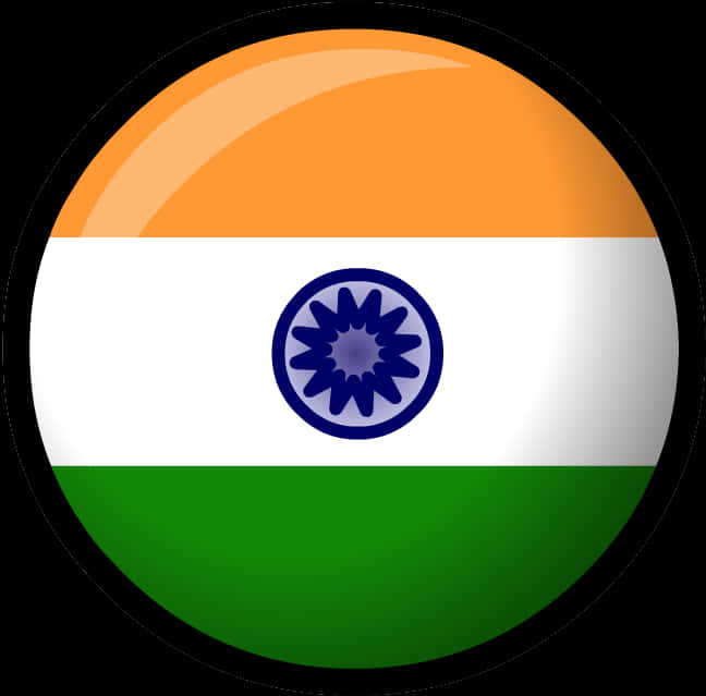 India Flag Button Design PNG Image