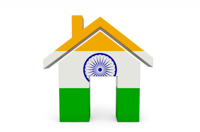 India Flag Home Icon PNG Image