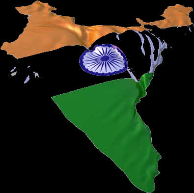 India Flag Map Artistic Representation PNG Image