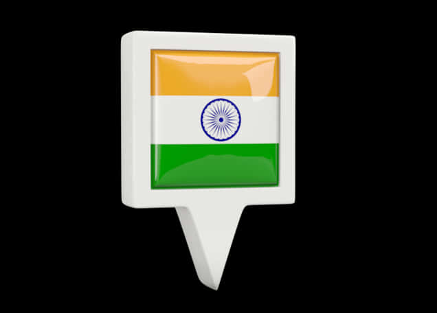 India Flag Map Pointer PNG Image