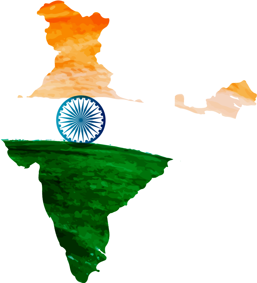 India Independence Day Map Tiranga PNG Image