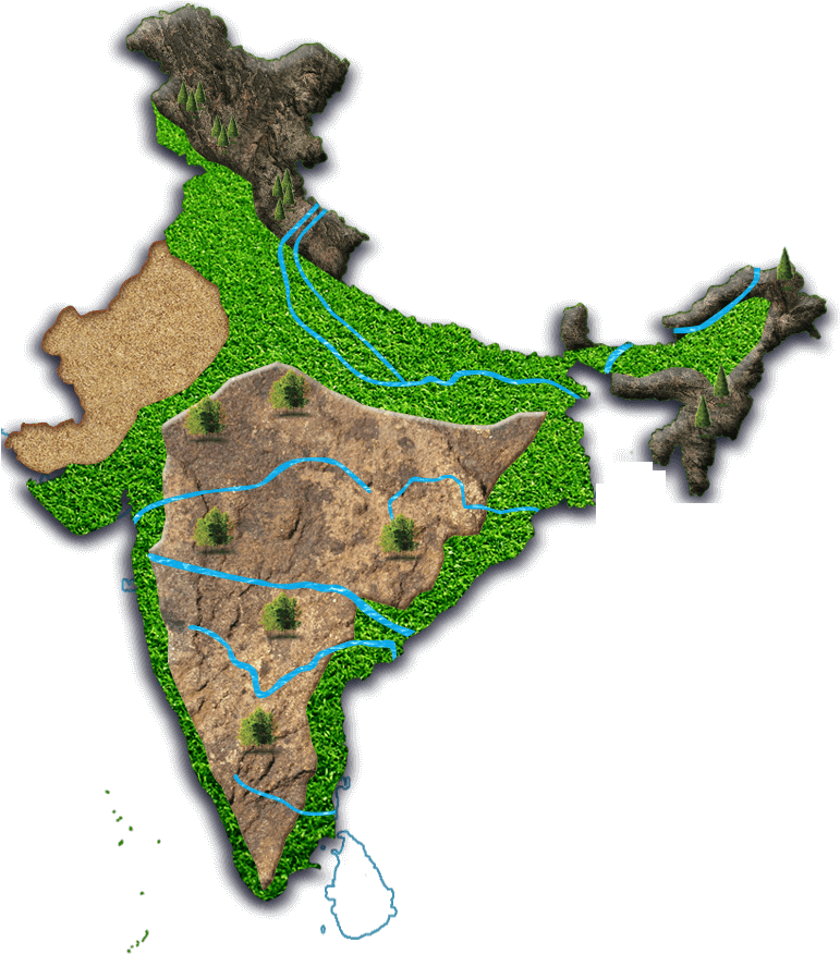 India Map Geographical Features PNG Image