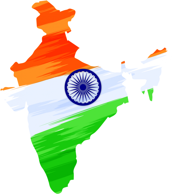 India Map Tiranga Ashoka Chakra PNG Image