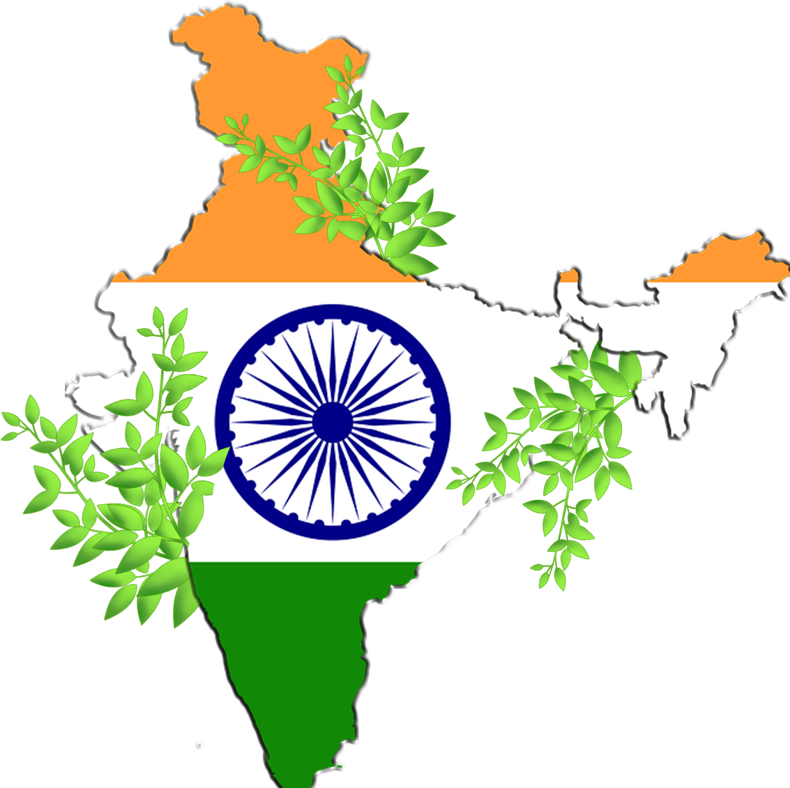 India Mapwith National Flagand Greenery PNG Image