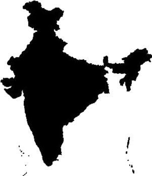 India Outline Map Silhouette PNG Image