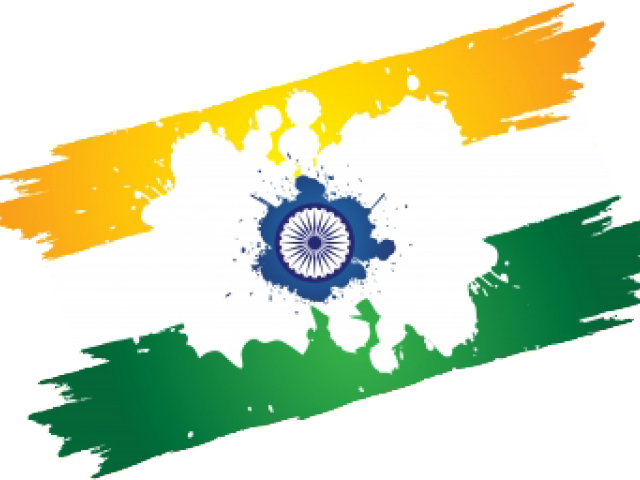 Indian Flag Artistic Brush Stroke PNG Image