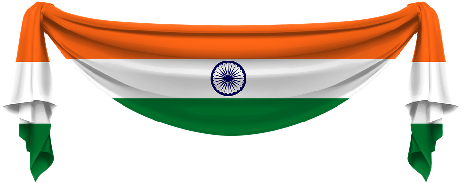 Indian Flag Drapped Banner PNG Image