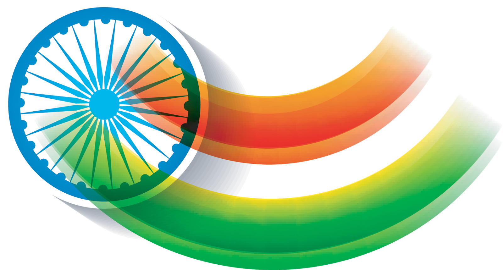 Indian Flag Wave Graphic PNG Image