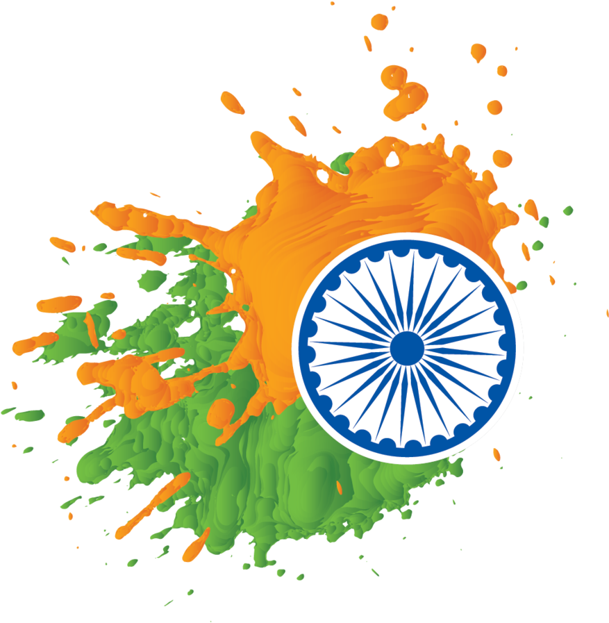 Indian Independence Day Ashoka Chakra Splash PNG Image