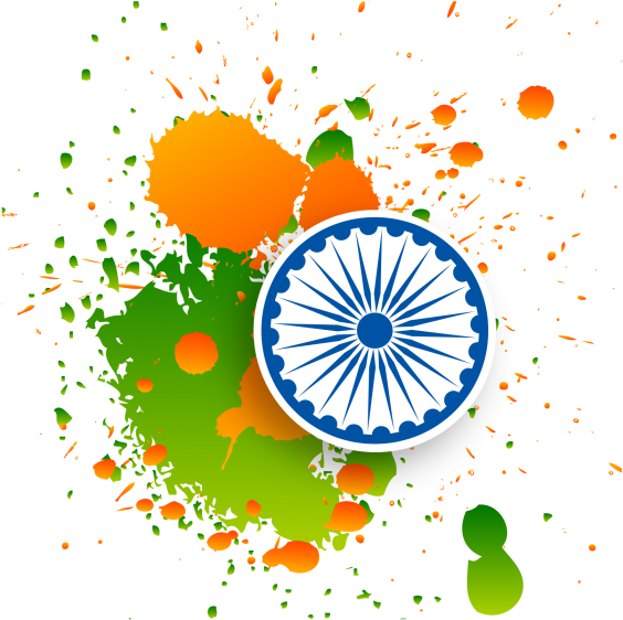 Indian Independence Day Ashoka Chakra Splash PNG Image