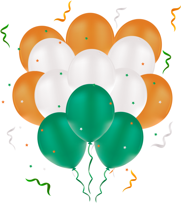 Indian Independence Day Celebration Balloons PNG Image