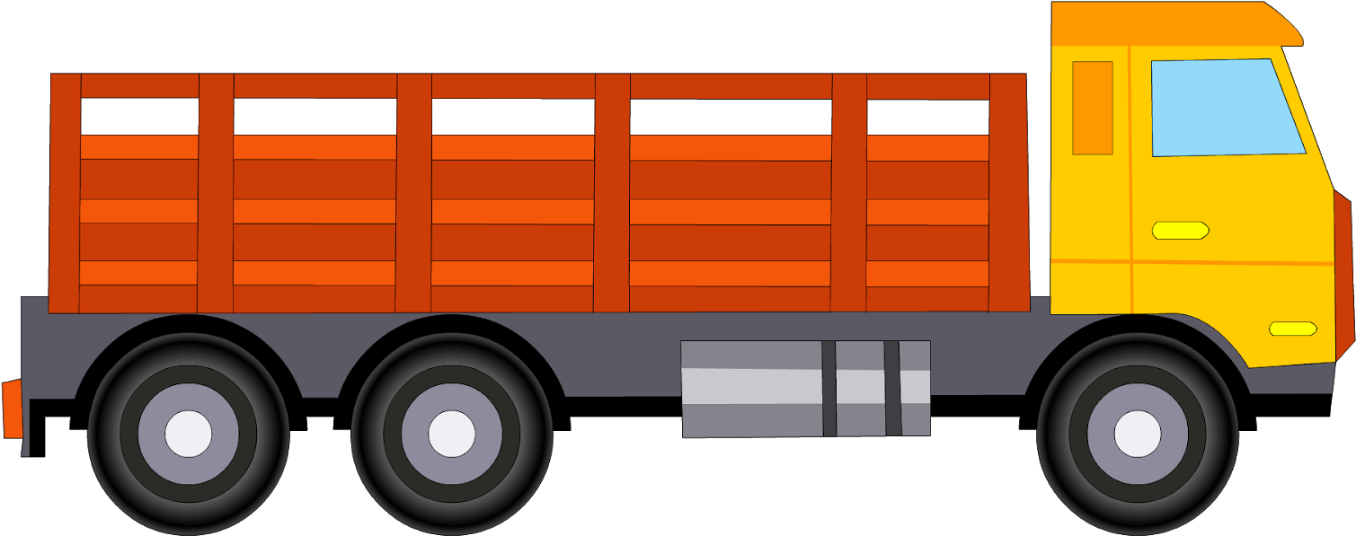 Indian Lorry Side View Vector Illustration PNG Image