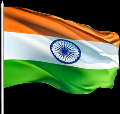 Indian National Flag Waving PNG Image