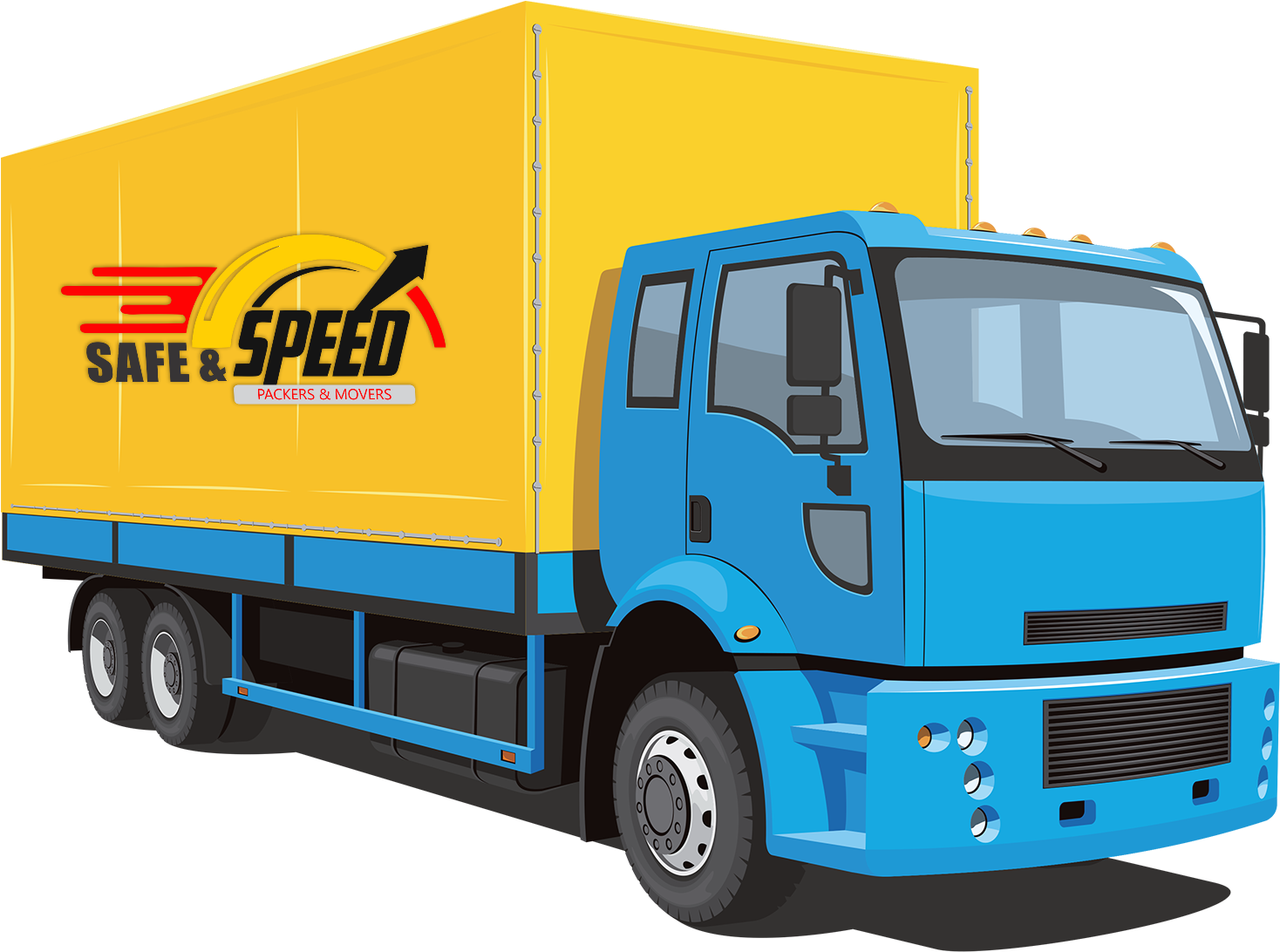 Indian Packers Movers Truck Illustration PNG Image