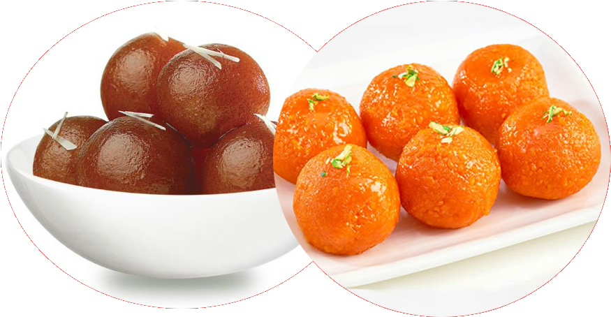 Indian Sweets Gulab Jamun Ladoo PNG Image